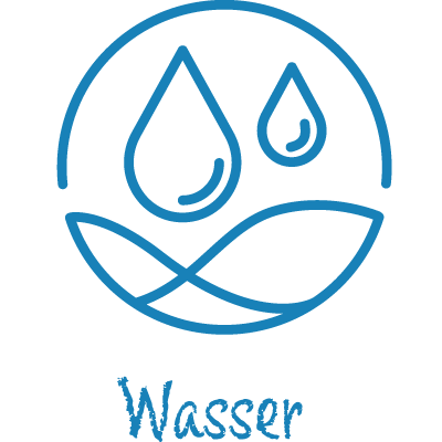 Logo Element Wasser mit Text transparent